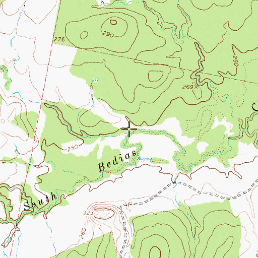 Topographic Map of Town Branch, TX