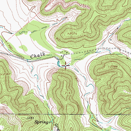 Topographic Map of Tracy Creek, TX