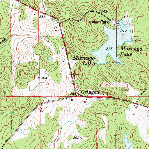 Topographic Map of Octagon Baptist Cemetery, AL