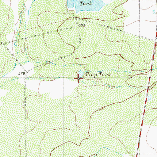 Topographic Map of Trap Tank, TX