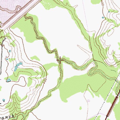 Topographic Map of Treadwell Branch, TX