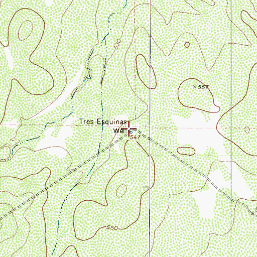 Topographic Map of Tres Esquinas Well, TX