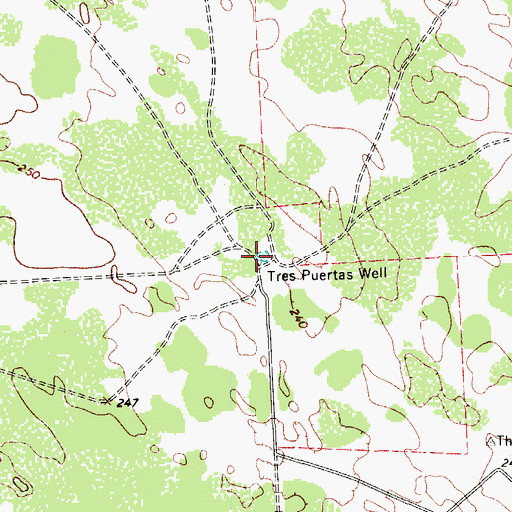 Topographic Map of Tres Puertas Well, TX