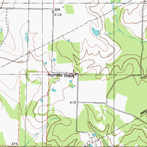 Topographic Map of Trumble Cemetery, TX