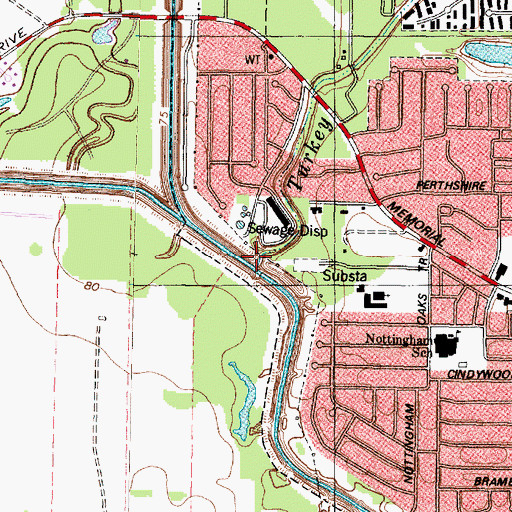 Topographic Map of Turkey Creek, TX