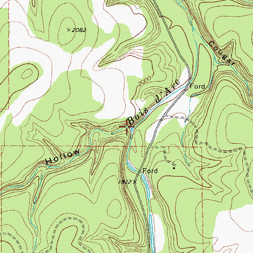 Topographic Map of Turkey Hollow, TX
