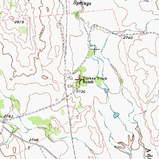 Topographic Map of Turkey Track Ranch, TX