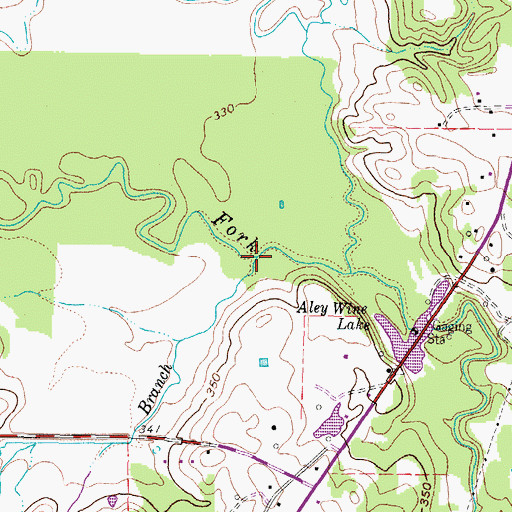 Topographic Map of Turman Branch, TX