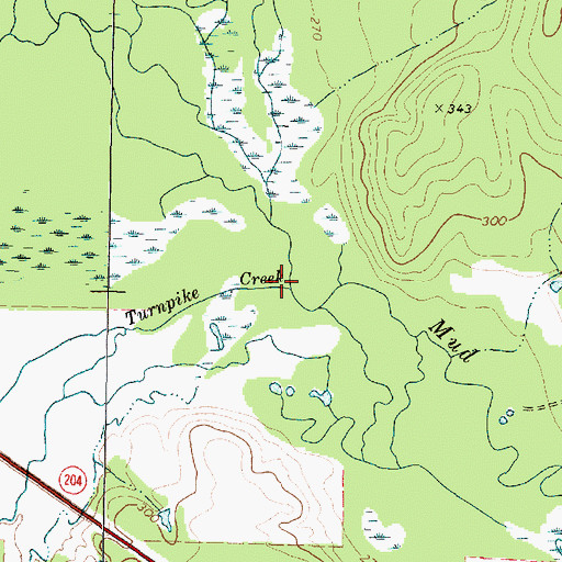 Topographic Map of Turnpike Creek, TX