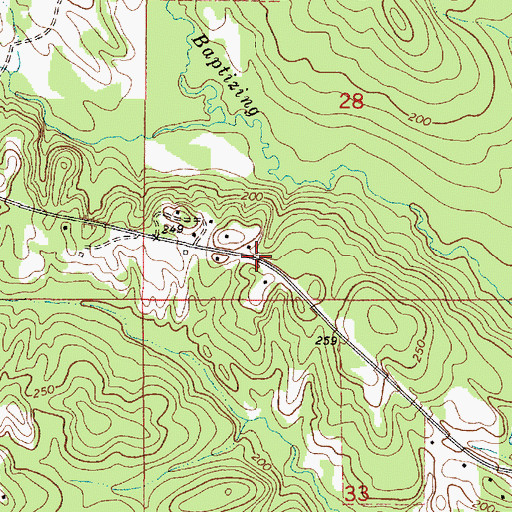 Topographic Map of Pope School (historical), AL