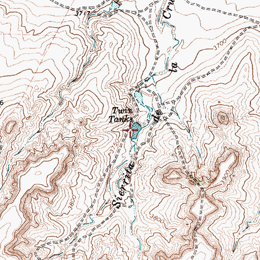 Topographic Map of Twin Tanks, TX