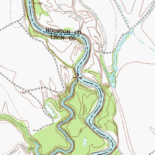 Topographic Map of Upper Keechi Creek, TX