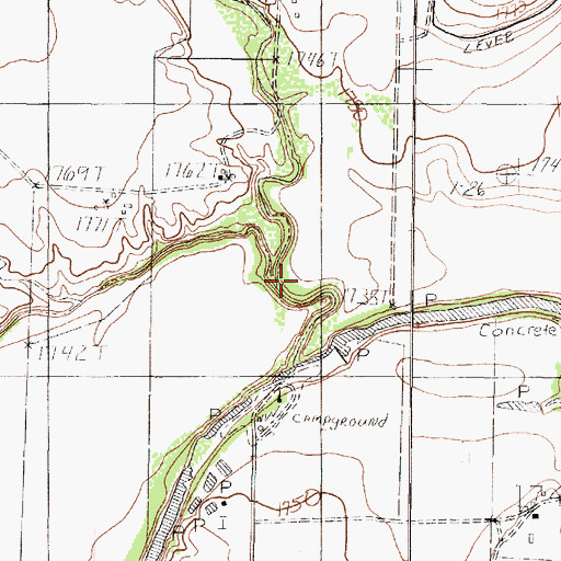 Topographic Map of Valentine Branch, TX