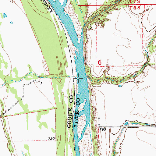 Topographic Map of Valley Branch, TX