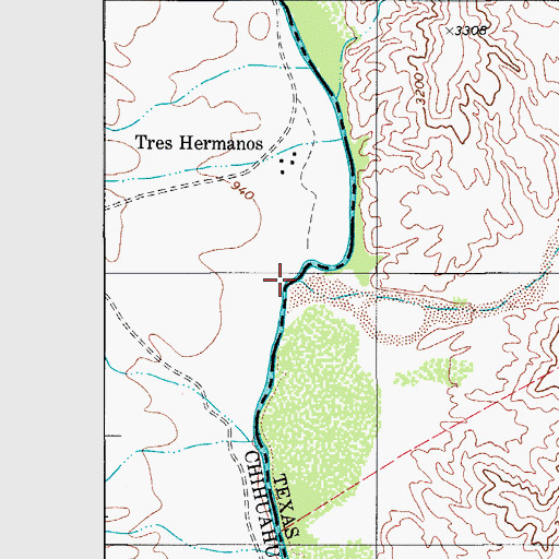 Topographic Map of Van Horn Creek, TX