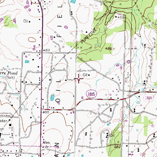 Topographic Map of Van Oil Field, TX