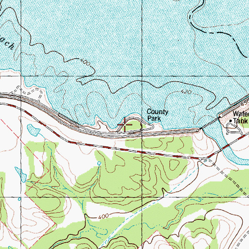 Topographic Map of Van Zandt County Park, TX