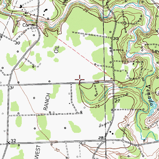 Topographic Map of Vanderbilt Oil Field, TX