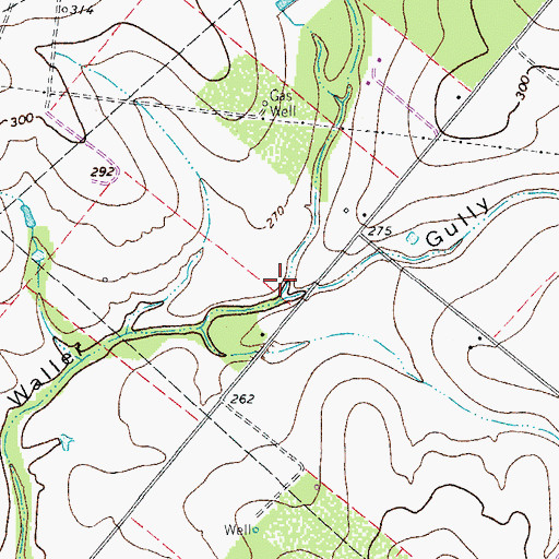 Topographic Map of Vatoss Gully, TX