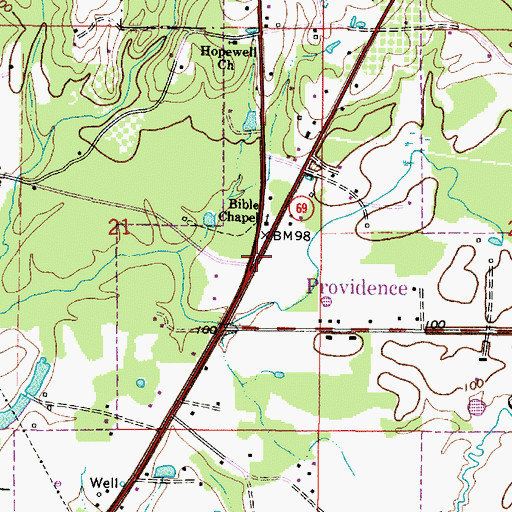 Topographic Map of Providence, AL