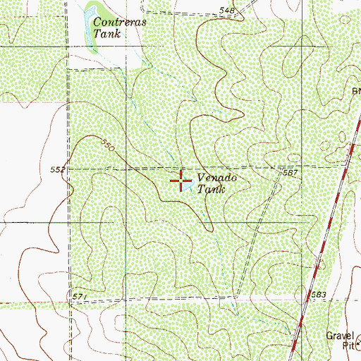 Topographic Map of Venado Tank, TX