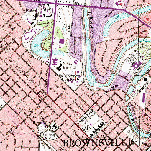 Topographic Map of Incarnate Word Academy, TX