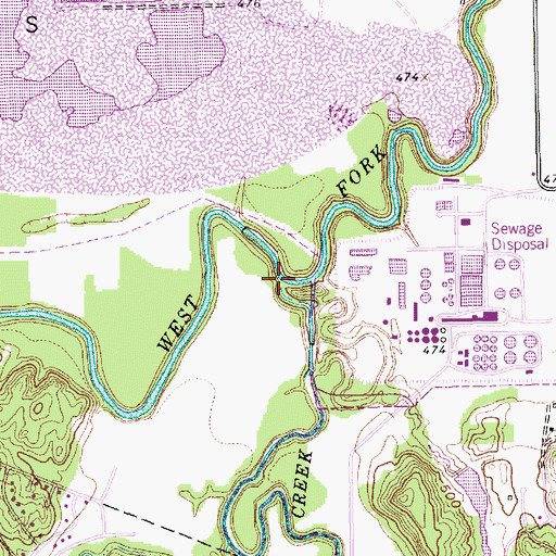 Topographic Map of Village Creek, TX