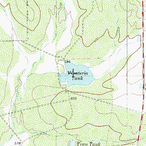 Topographic Map of Vinateria Tank, TX