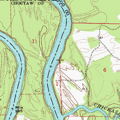 Topographic Map of Rainwater Bar, AL