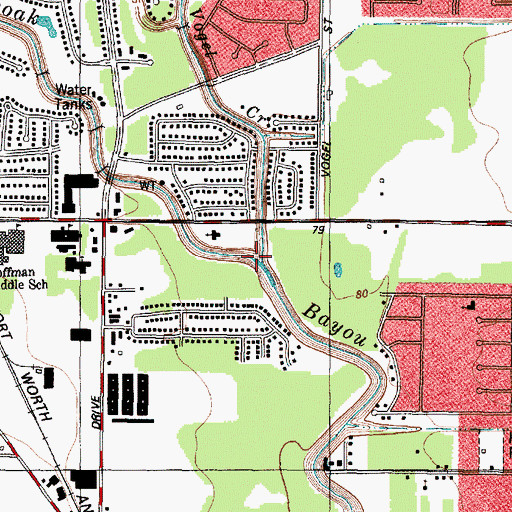 Topographic Map of Vogel Creek, TX