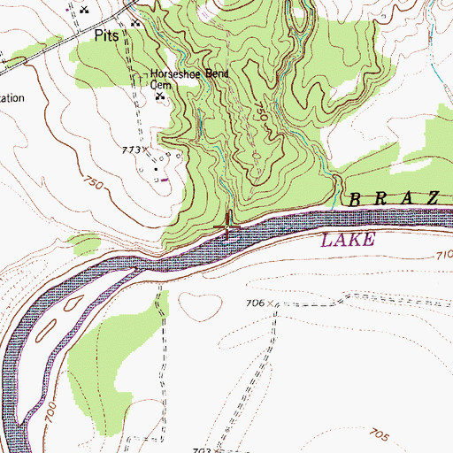 Topographic Map of Walker Branch, TX