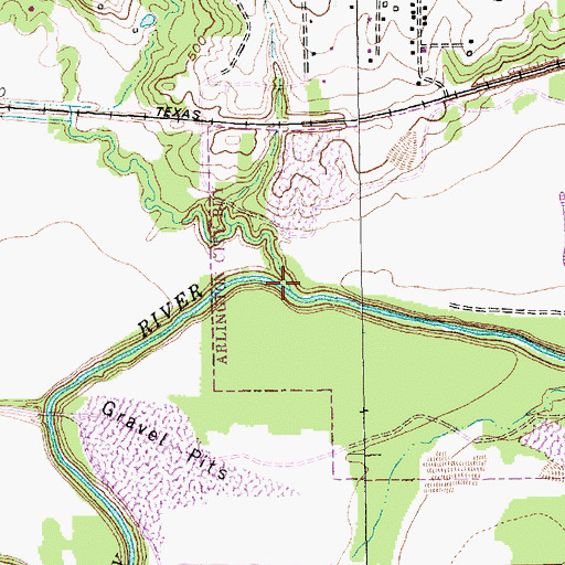 Topographic Map of Walker Branch, TX