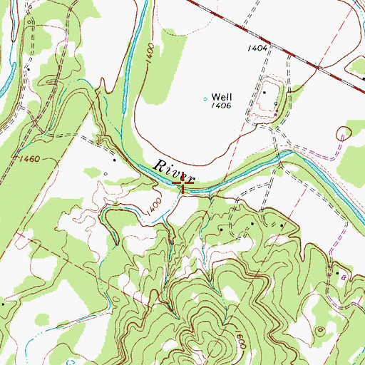 Topographic Map of Walker Creek, TX