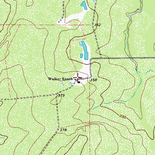 Topographic Map of Walker Ranch, TX