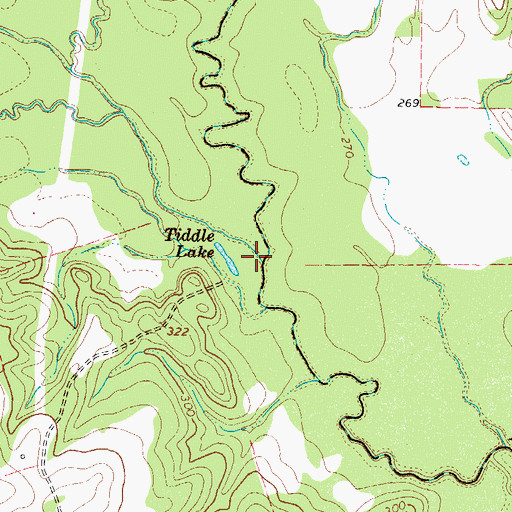 Topographic Map of Walkers Creek, TX
