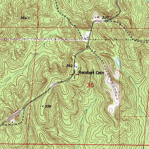 Topographic Map of Rembert School, AL