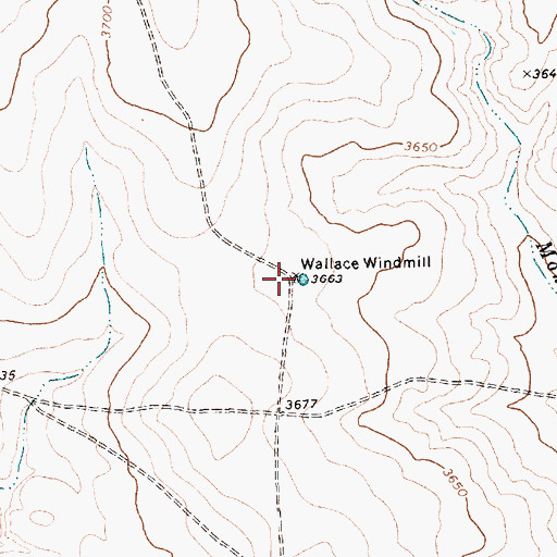 Topographic Map of Wallace Windmill, TX