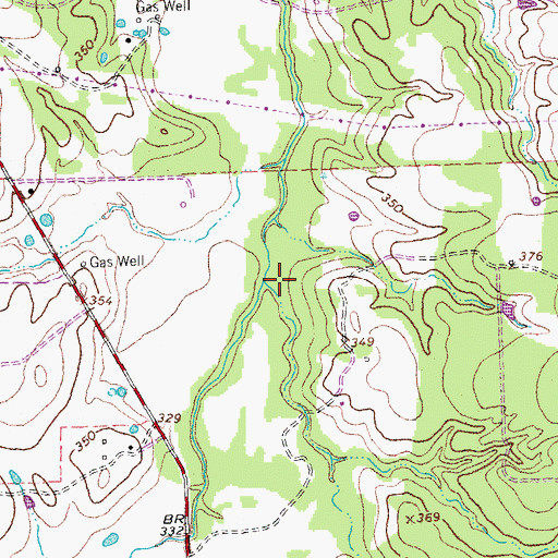 Topographic Map of Walnut Creek, TX
