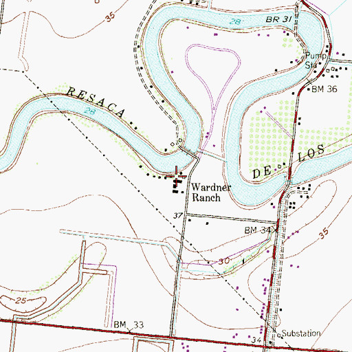 Topographic Map of Wardner Ranch, TX
