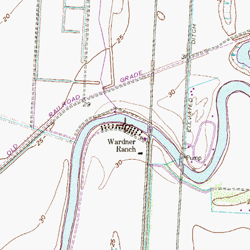 Topographic Map of Wardner Ranch, TX