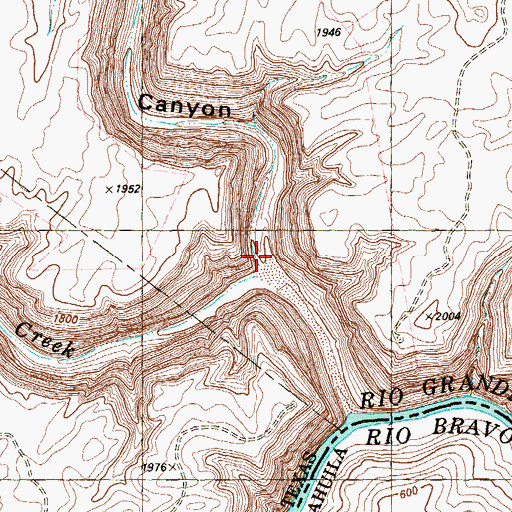 Topographic Map of Washboard Canyon, TX
