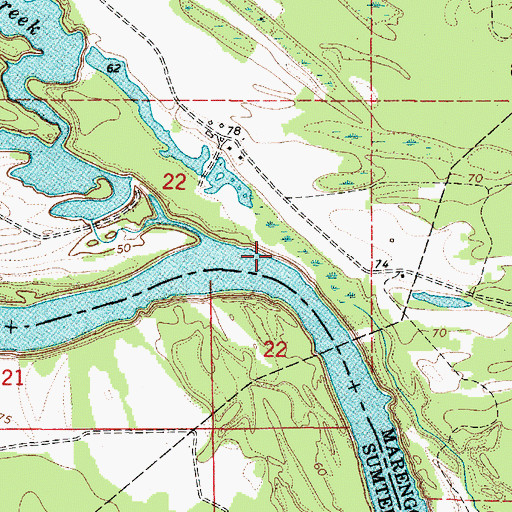 Topographic Map of Robertson Landing, AL