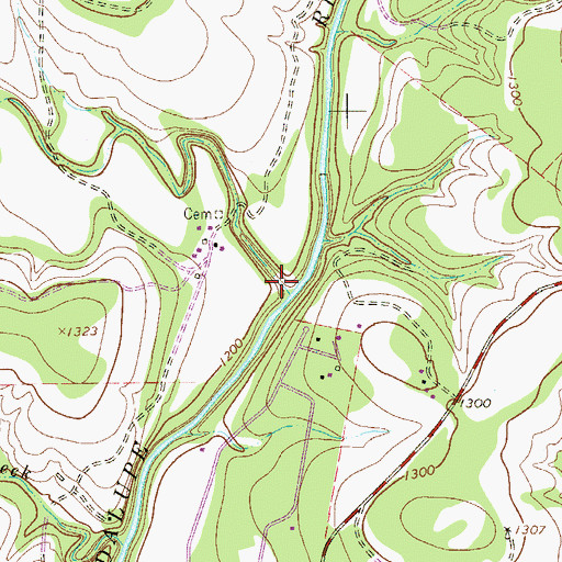 Topographic Map of Wasp Creek, TX