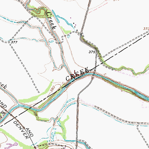 Topographic Map of Waxahachie Creek, TX