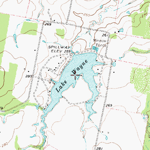 Topographic Map of Lake Wayne, TX