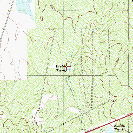 Topographic Map of Webb Tank, TX