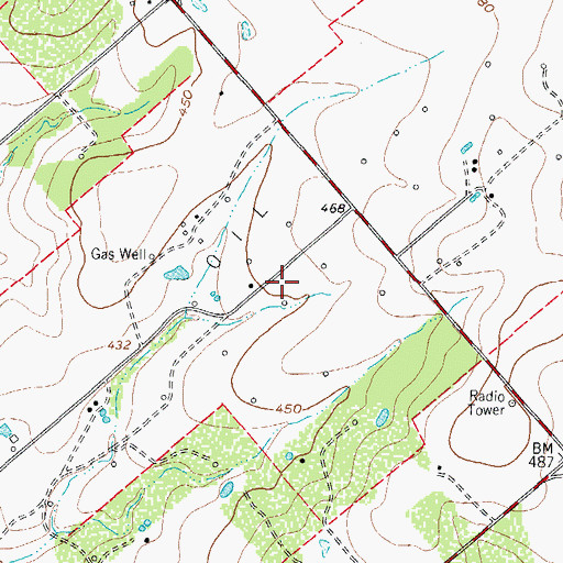 Topographic Map of Weigang Oil Field, TX
