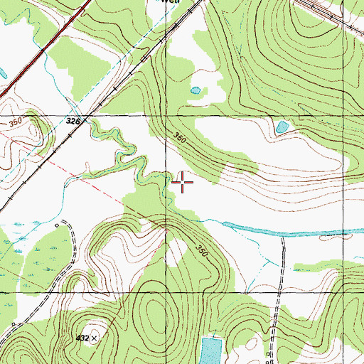 Topographic Map of Wells Creek, TX