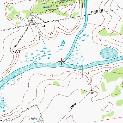 Topographic Map of West Carancahua Creek, TX