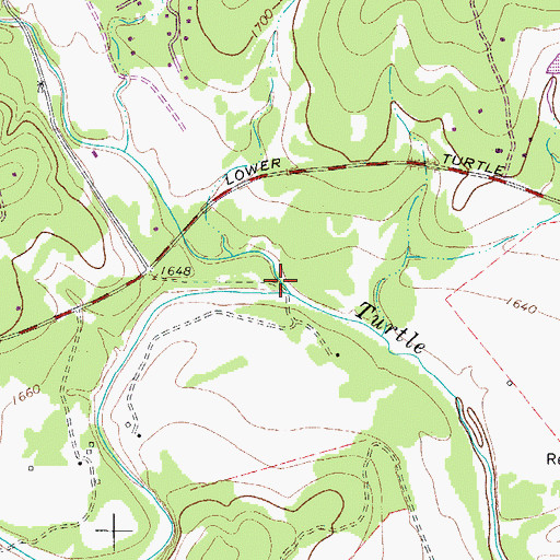 Topographic Map of West Creek, TX